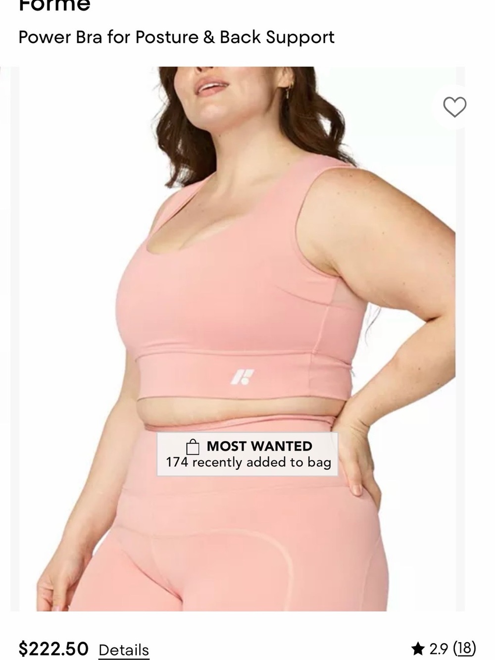 FORME Power Bra for Posture & Back Support — Pink